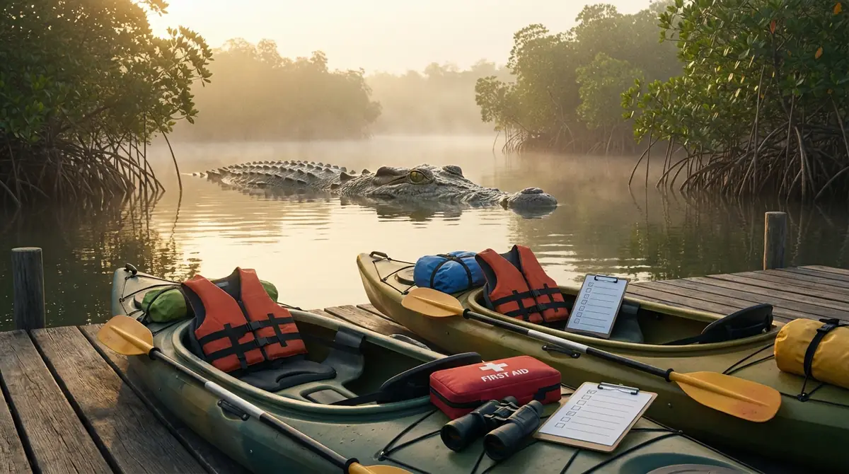 ワニ生息地カヤック出発前チェックリスト