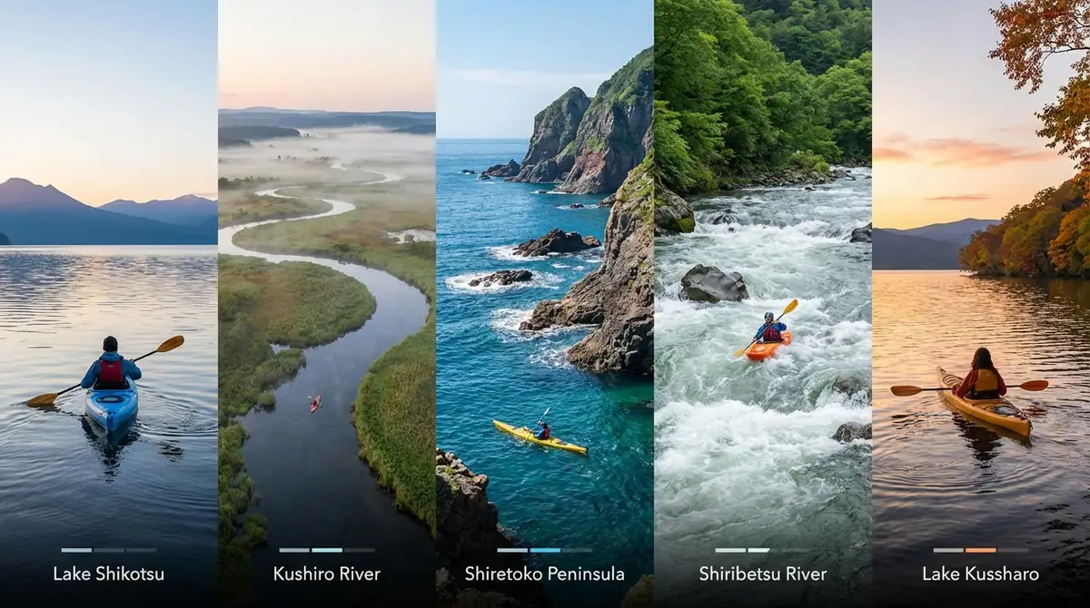【比較表】北海道カヤック5大エリアの料金・所要時間・難易度一覧