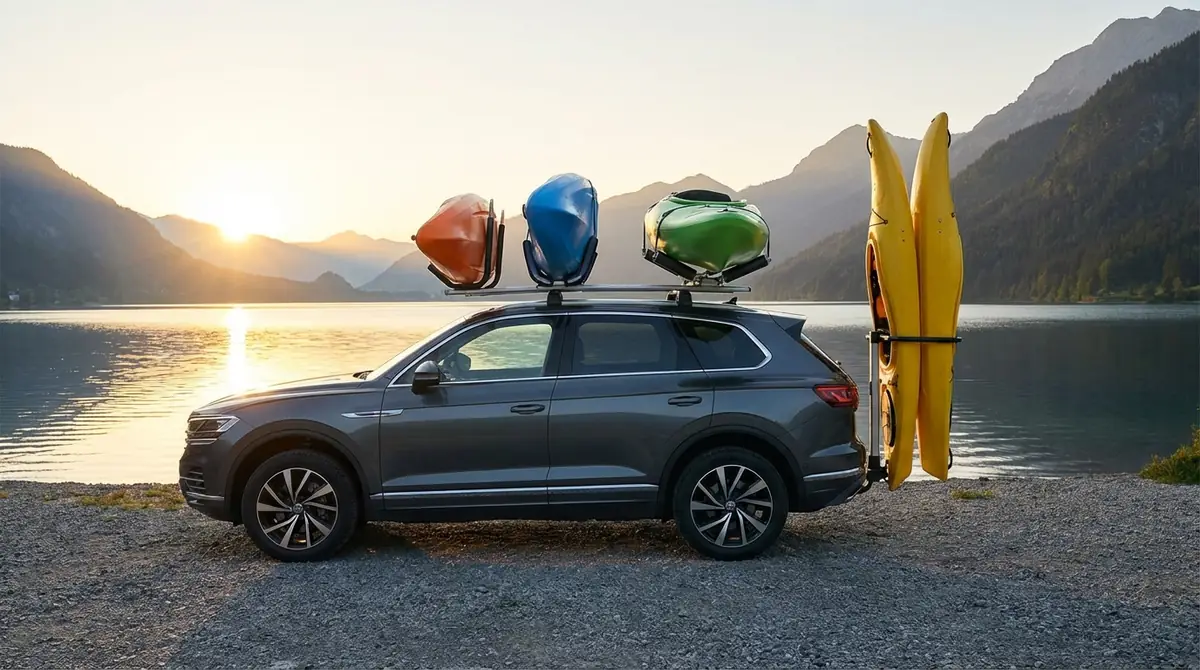 カヤックキャリア4種類の特徴比較|Jバー・サドル・ローラー・スタッカー