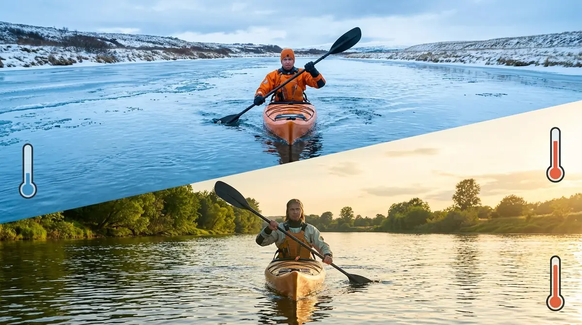 水温・季節別カヤック用ドライスーツの使用目安