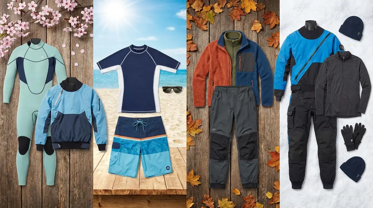 【早見表】季節別カヤックの服装一覧